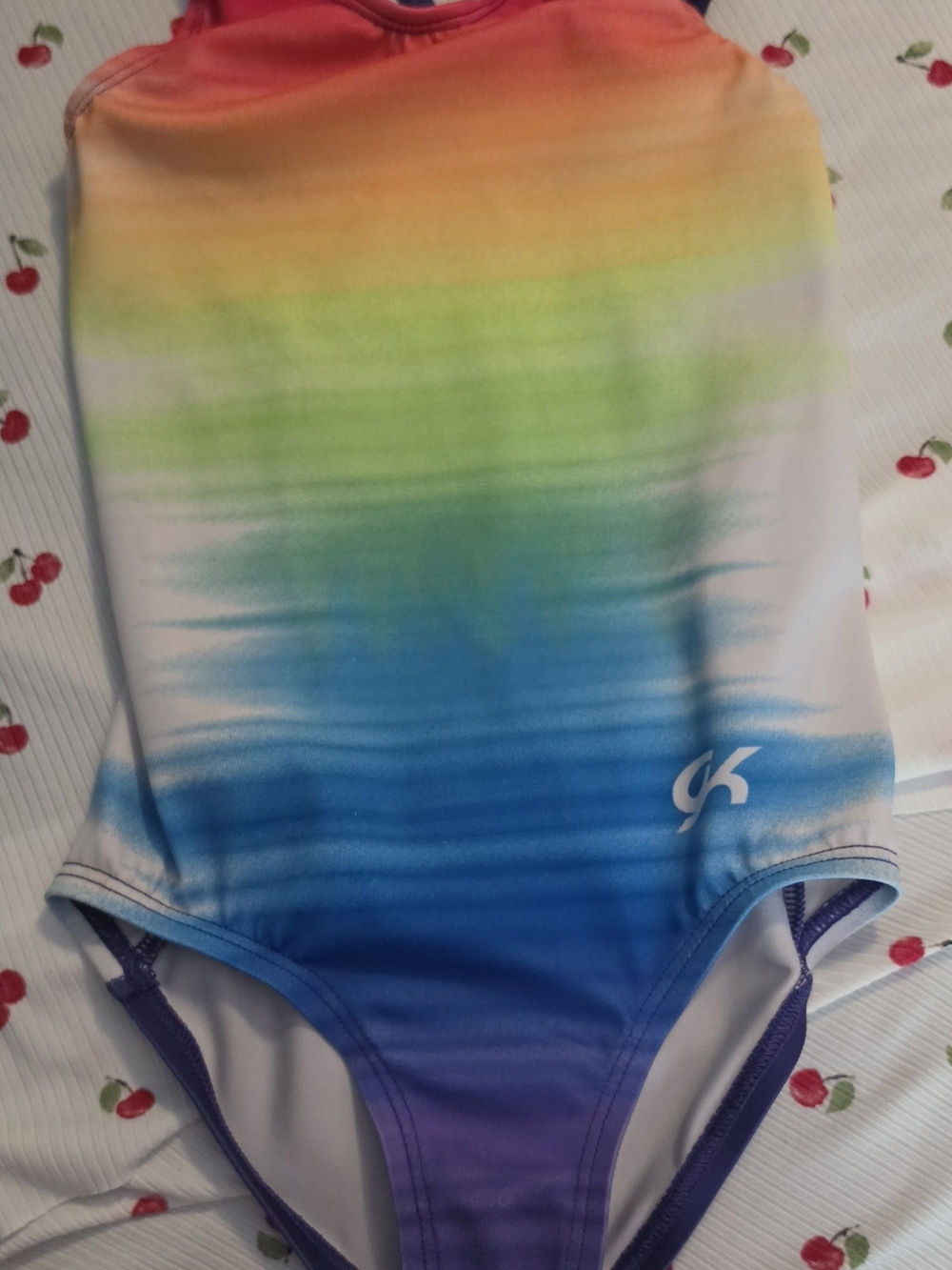 Rainbow Ombre One-Piece Swimsuit with Logo